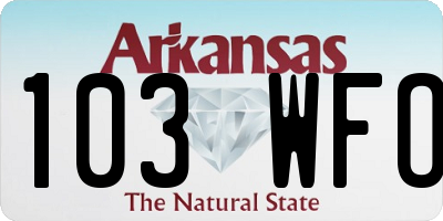 AR license plate 103WFO