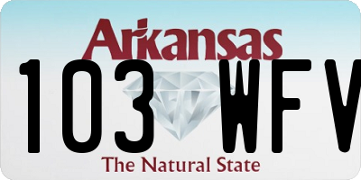 AR license plate 103WFV