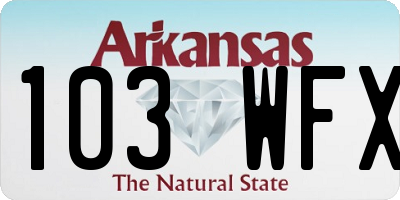 AR license plate 103WFX