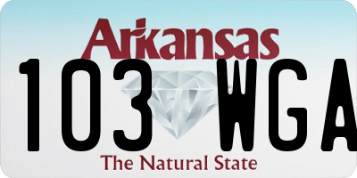 AR license plate 103WGA
