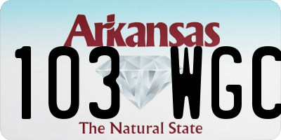 AR license plate 103WGC