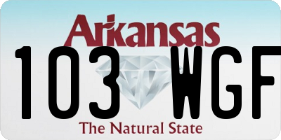 AR license plate 103WGF