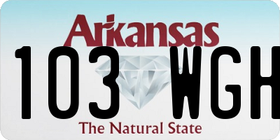 AR license plate 103WGH