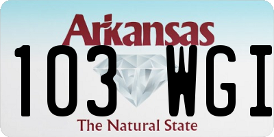 AR license plate 103WGI