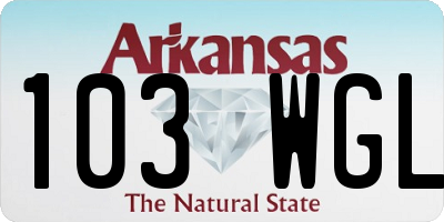 AR license plate 103WGL