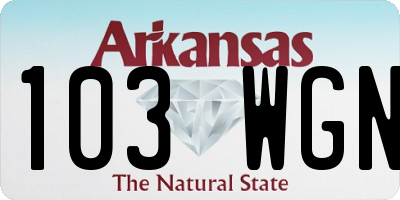 AR license plate 103WGN