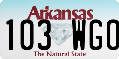 AR license plate 103WGO