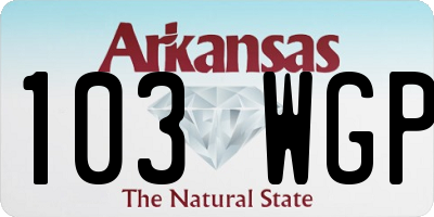 AR license plate 103WGP