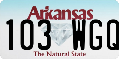 AR license plate 103WGQ