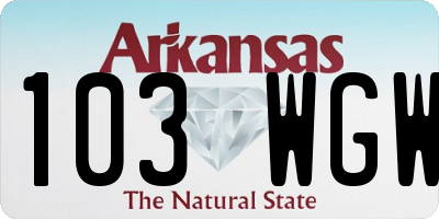 AR license plate 103WGW