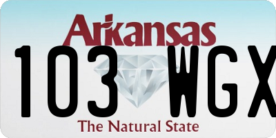 AR license plate 103WGX