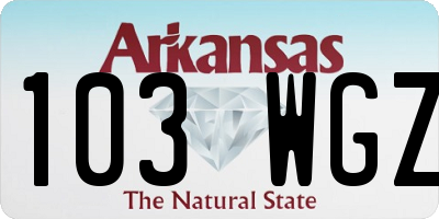AR license plate 103WGZ