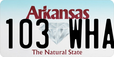 AR license plate 103WHA