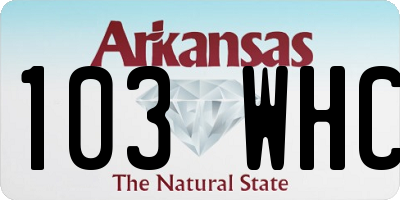 AR license plate 103WHC
