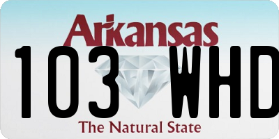 AR license plate 103WHD