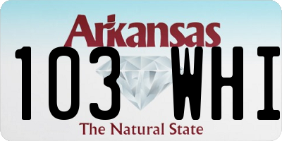 AR license plate 103WHI