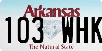 AR license plate 103WHK