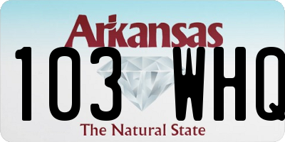 AR license plate 103WHQ