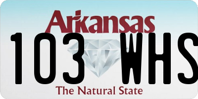 AR license plate 103WHS