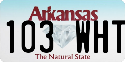 AR license plate 103WHT