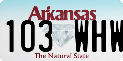 AR license plate 103WHW