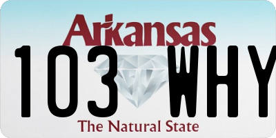 AR license plate 103WHY
