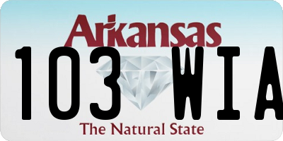 AR license plate 103WIA