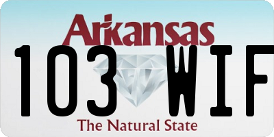 AR license plate 103WIF