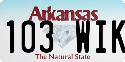 AR license plate 103WIK