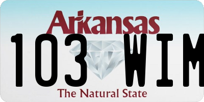 AR license plate 103WIM