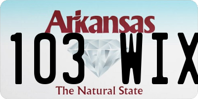 AR license plate 103WIX