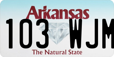 AR license plate 103WJM