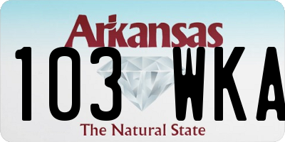 AR license plate 103WKA