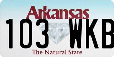 AR license plate 103WKB