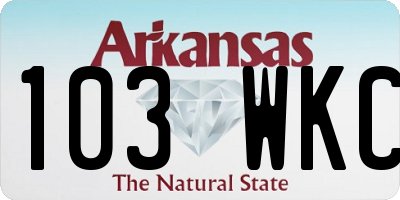 AR license plate 103WKC