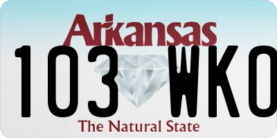AR license plate 103WKO