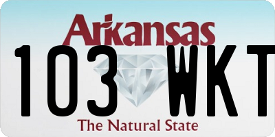 AR license plate 103WKT