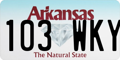 AR license plate 103WKY