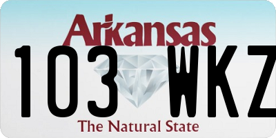 AR license plate 103WKZ