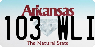 AR license plate 103WLI