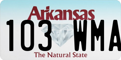 AR license plate 103WMA