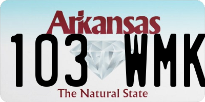 AR license plate 103WMK