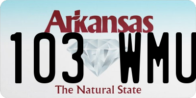 AR license plate 103WMU