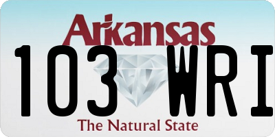 AR license plate 103WRI