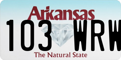 AR license plate 103WRW