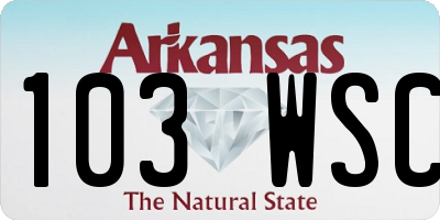 AR license plate 103WSC