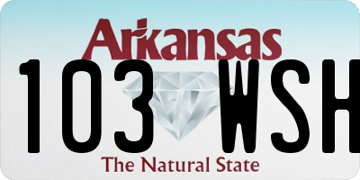AR license plate 103WSH