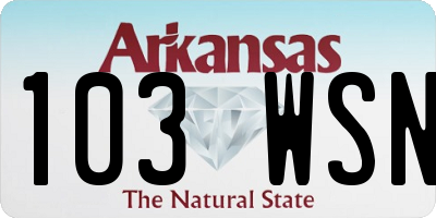 AR license plate 103WSN