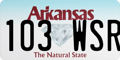 AR license plate 103WSR
