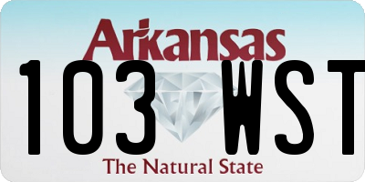 AR license plate 103WST